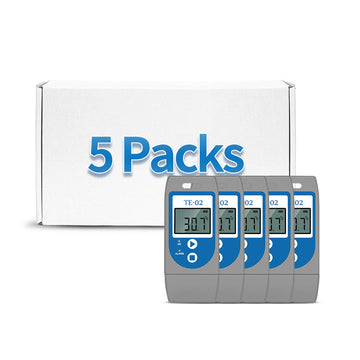 TE-02 5PCS Temperature Data logger Reusable with Auto PDF Report -30°C ~+60°C